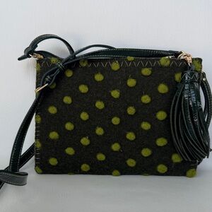 Stylish Green Polka Dot Crossbody Bag